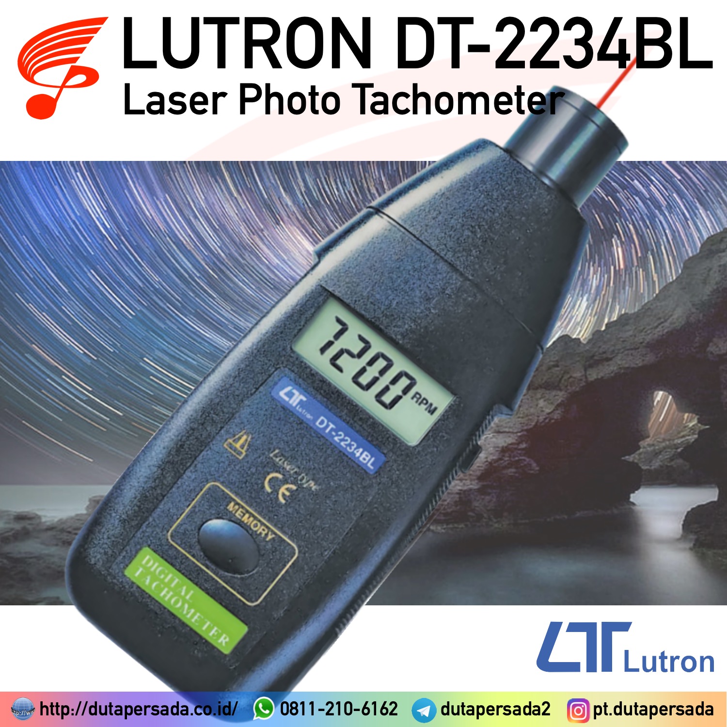Lutron DT-2234BL - Laser Photo Tachometer