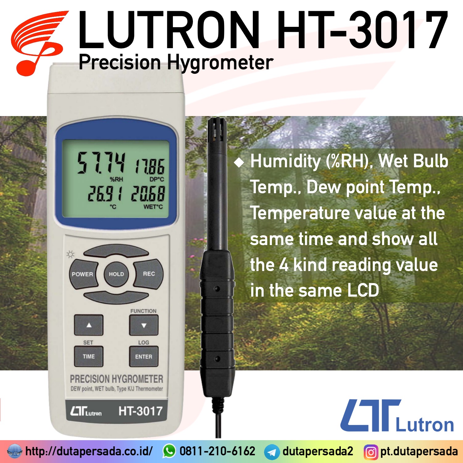 Lutron HT-3017 - Precision Hygrometer