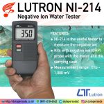 Lutron NI-214 - Negative Ion Water Tester / ORP Meter / Alkaline Ion