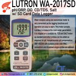 Lutron WA-2017SD - Water Quality Meter with SD Card Data Logger (pH / ORP / DO / CD / TDS / Salt)