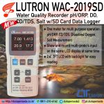 Lutron WAC-2019SD - Water Quality Meter with SD Card Data Logger (pH/ORP/DO/CD/TDS/SALT/Hardness)