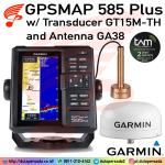 Garmin GPSMAP 585 Plus with GT15M-TH + GA38 - GPS Fish Finder with Transducer GT15 and Antenna GA38