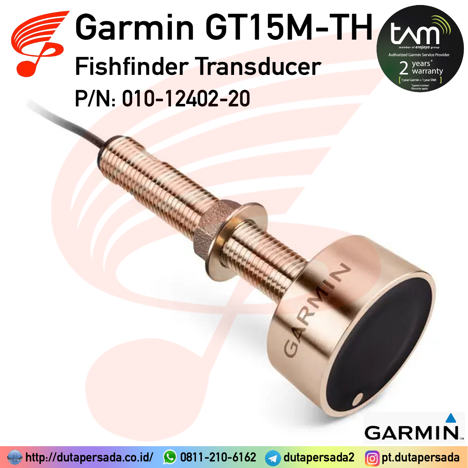 Garmin GT15M-TH- Marine/Fishfinder Transducer for 585 Plus AQUAMAP