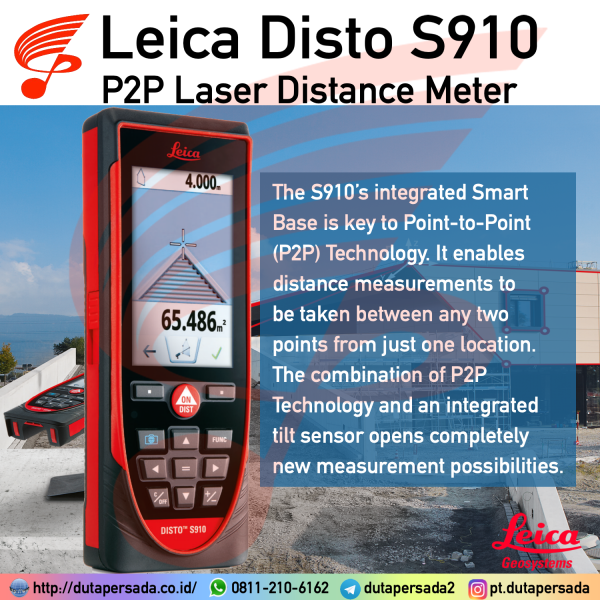 Leica Disto S910 - Laser Distance Meter 300m P2P - DUTA PERSADA INSTRUMENT