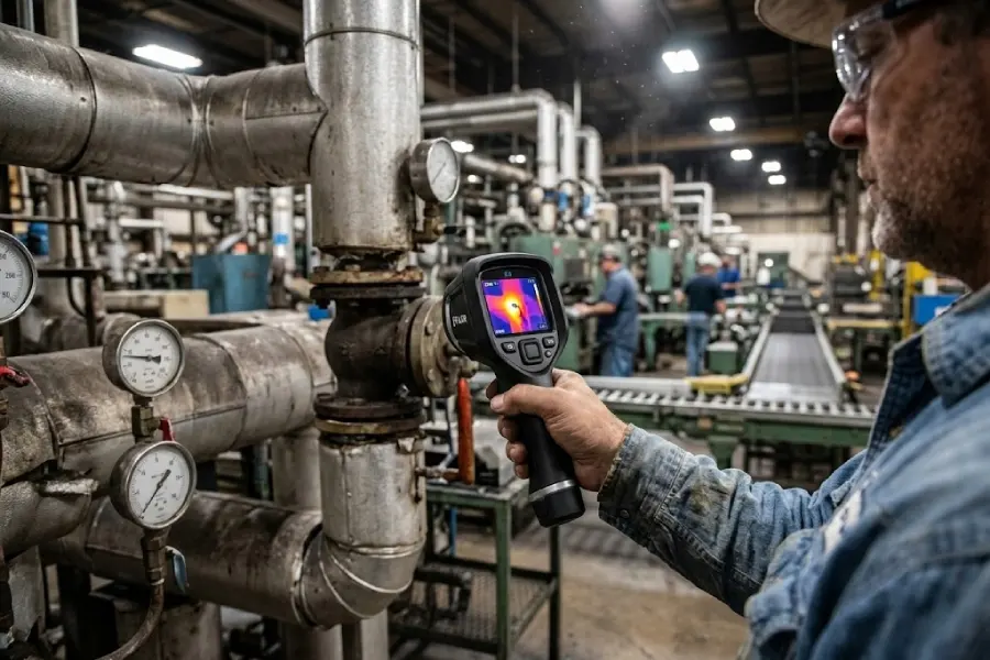inspeksi kebocoran pipa gas menggunakan thermal camera